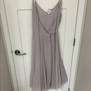 Wilfred Purple Pleated Wrap Midi Dress